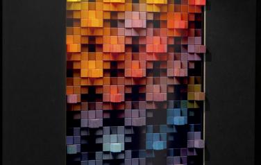 Color Depth, Painted wood, display, video, light. 120x86x30 cm.