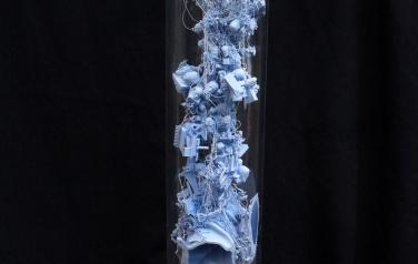 Flask 9, 95x15 cm. polymers, 3D printing, plexiglass, 2020