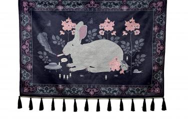 "Rabbit and aliens" 70x100cm 2024