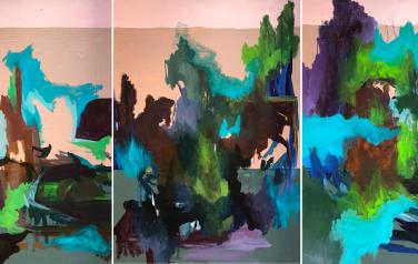 Windows, triptych. oil, canvas